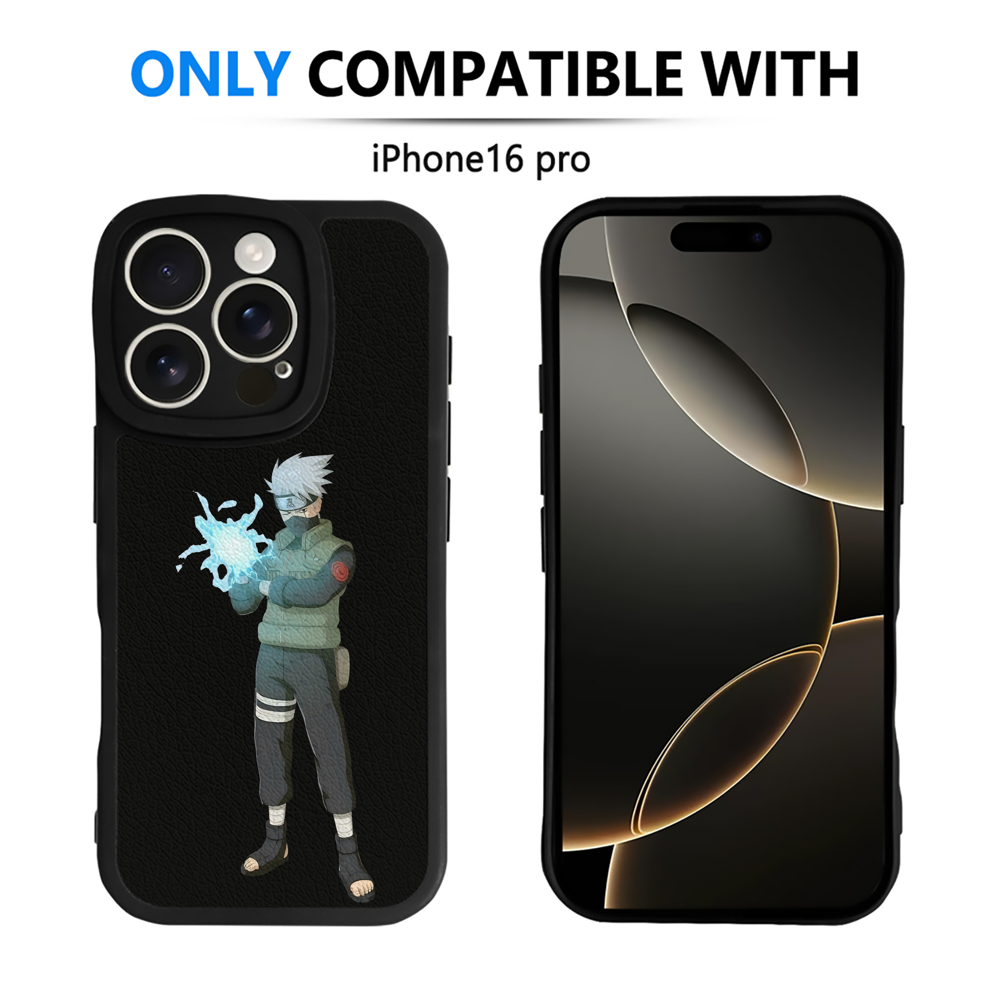 （画像用） NARUTO -ナルト- はたけ カカシ Hatake Kakashi 【iPhone 16シリーズ対応】シリコンスマホケース（レザー調） 材質：シリコン
